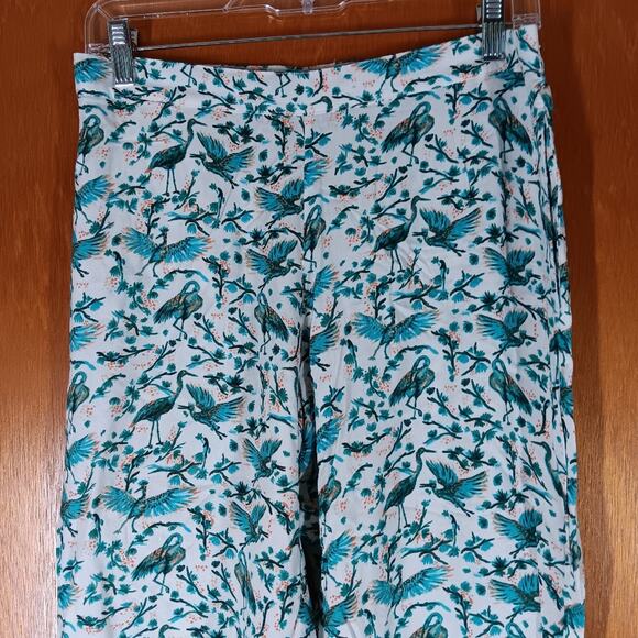Anthro Onia Mila Wide Leg Crane Print Pants size Medium - Picture 4 of 7